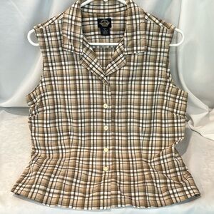 Dockers Sleeveless plaid button-down shirt Petite L
